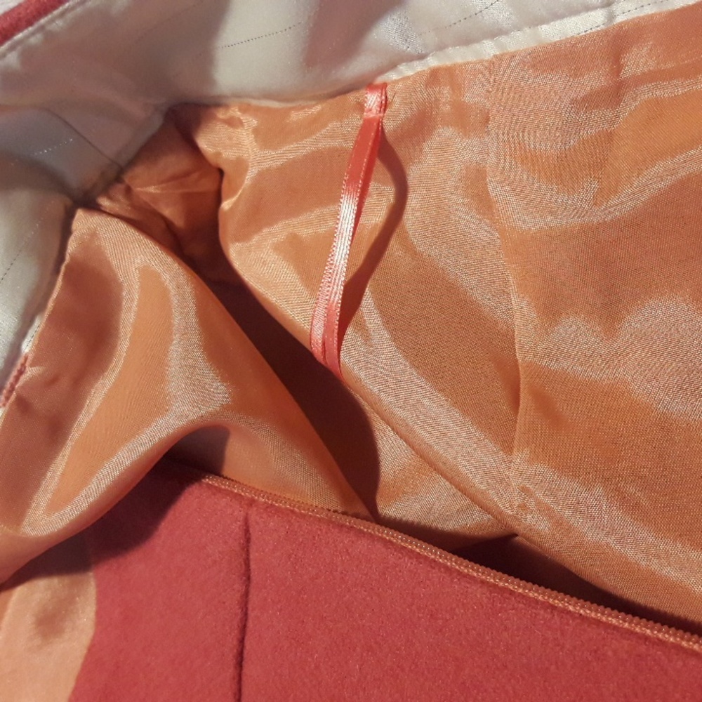 J. Crew Factory wool viscose blend lined midi coral color skirt size 4 - Picture 7 of 10